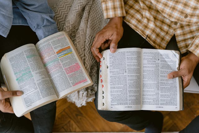 two open Bibles